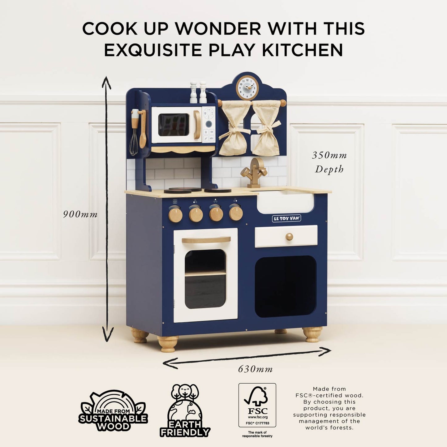 Oxford Wooden Play Kitchen - Toby Tiger UK