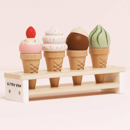 Wooden Ice Cream Cones Set - Toby Tiger UK