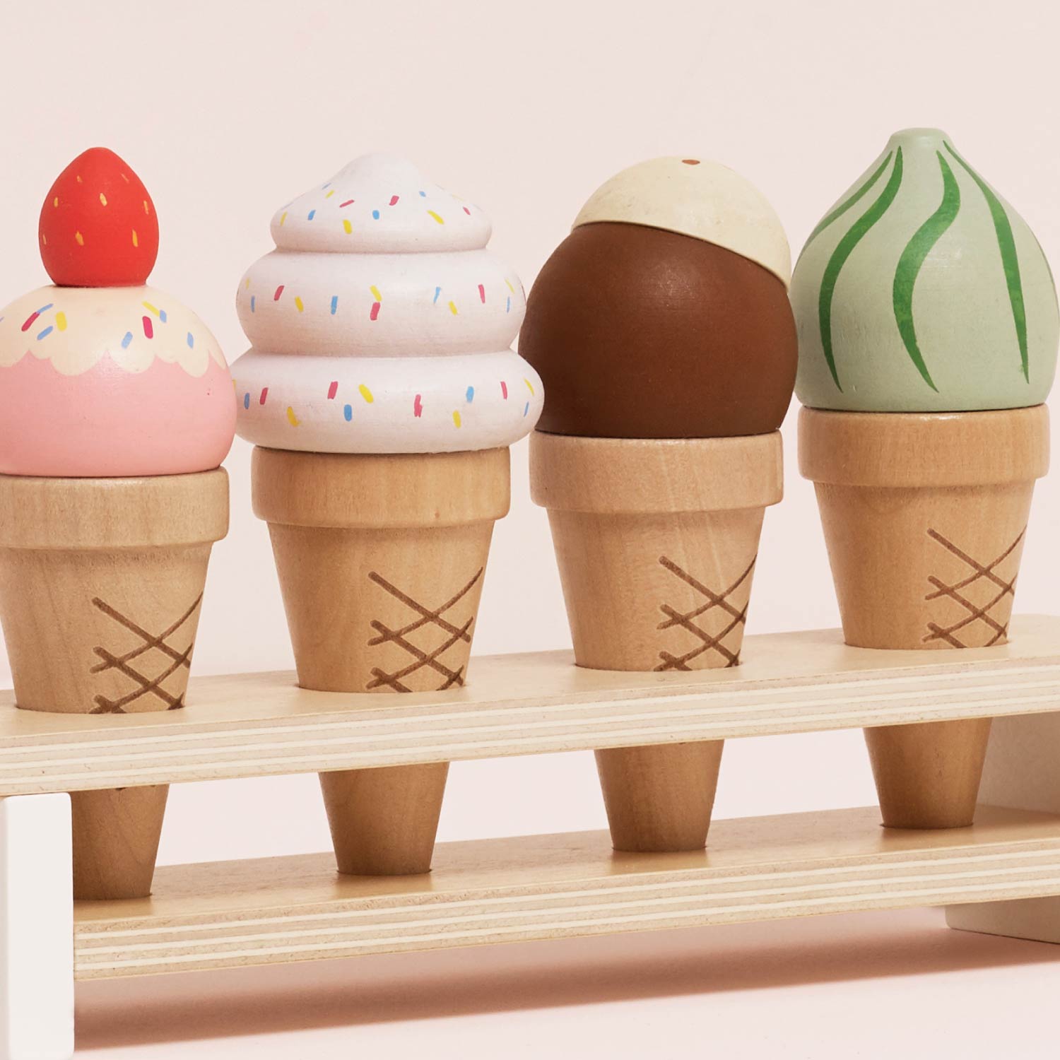 Wooden Ice Cream Cones Set - Toby Tiger UK