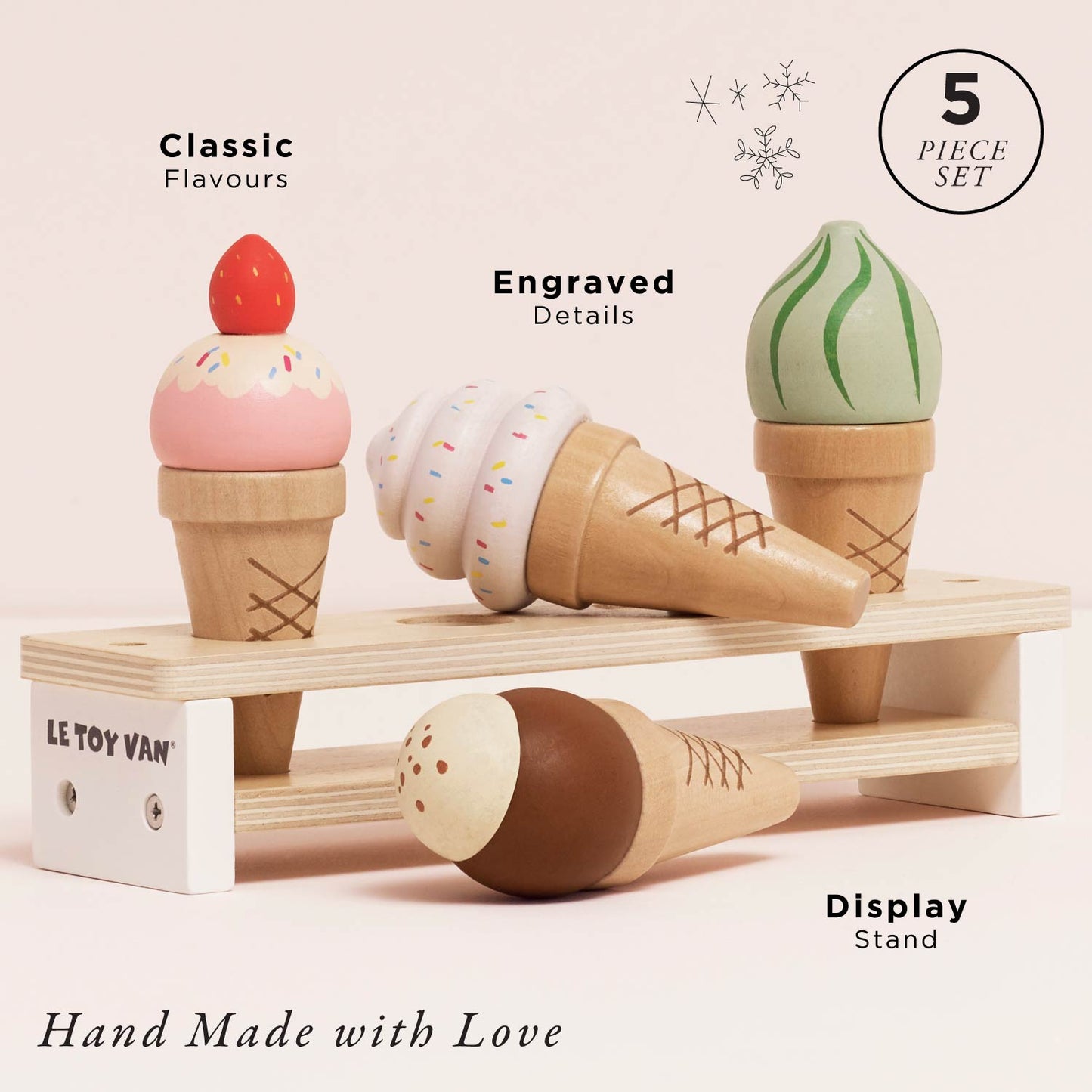 Wooden Ice Cream Cones Set - Toby Tiger UK