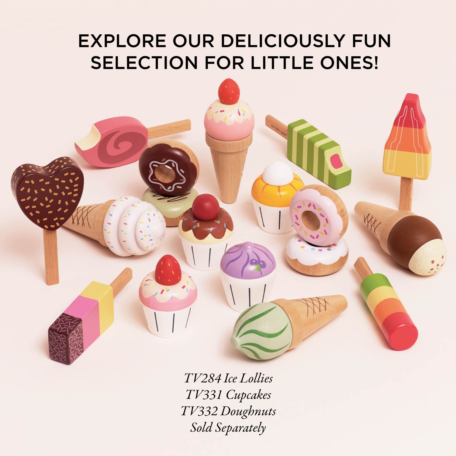 Wooden Ice Cream Cones Set - Toby Tiger UK