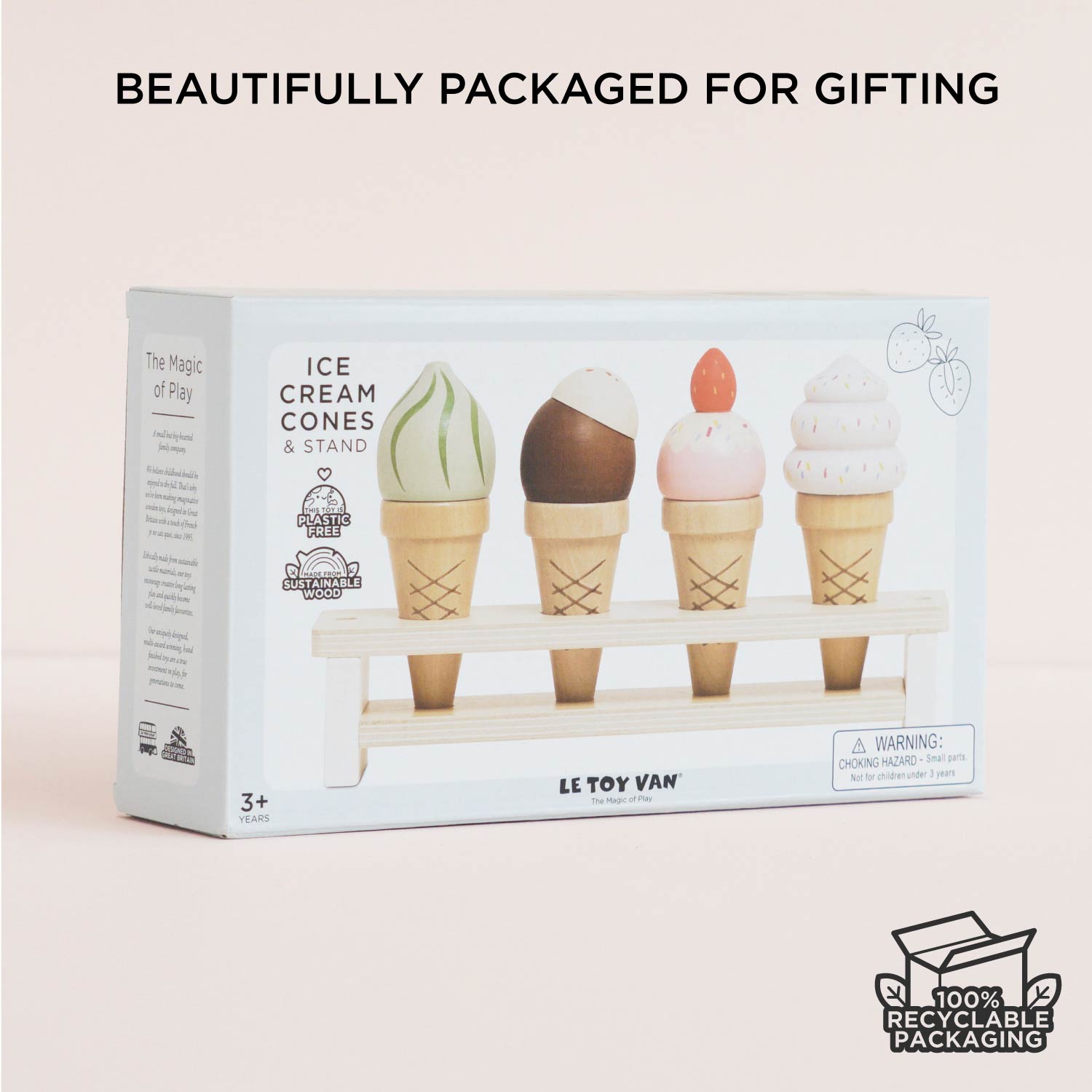 Wooden Ice Cream Cones Set - Toby Tiger UK