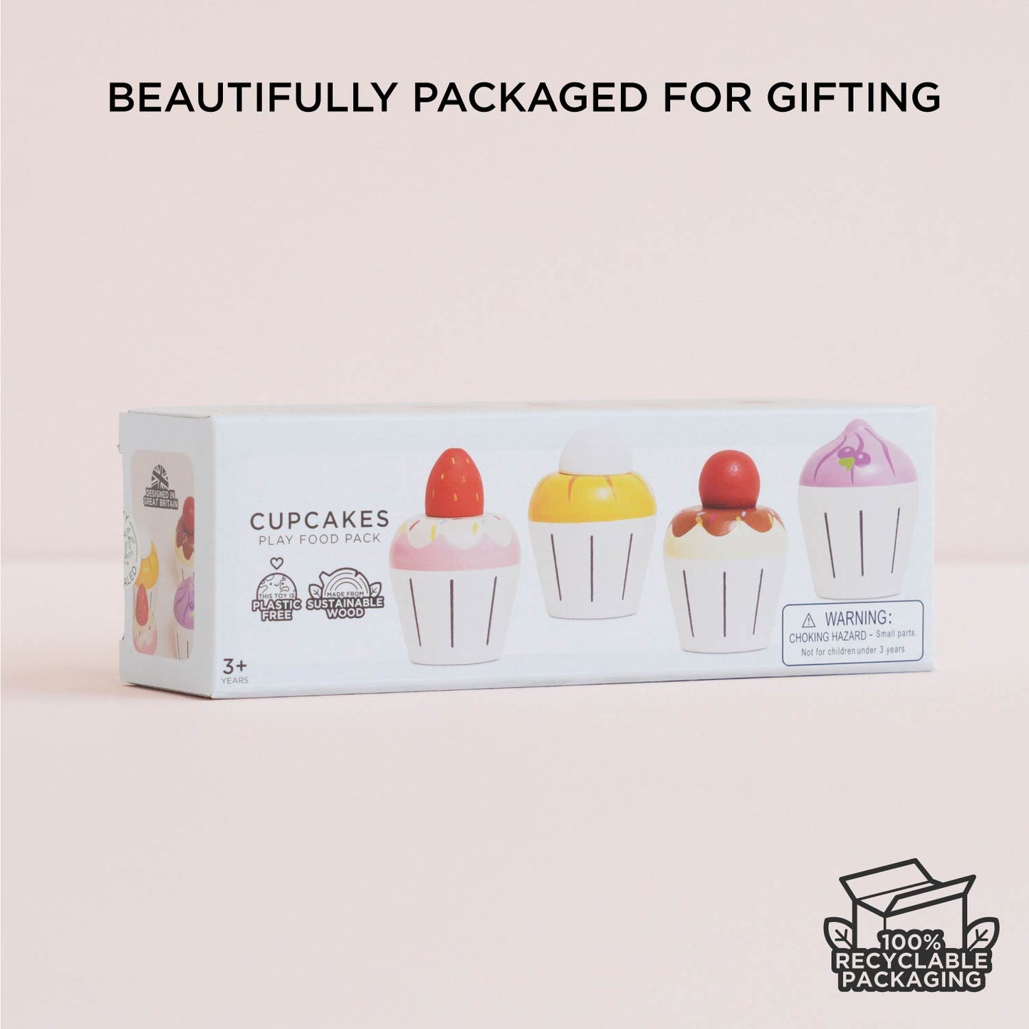 Wooden Cupcake Play Food Set - Toby Tiger UK