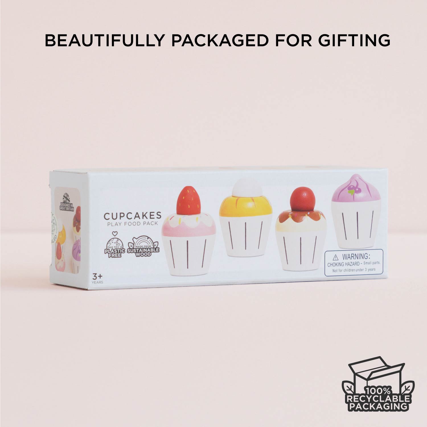 Wooden Cupcake Play Food Set - Toby Tiger UK