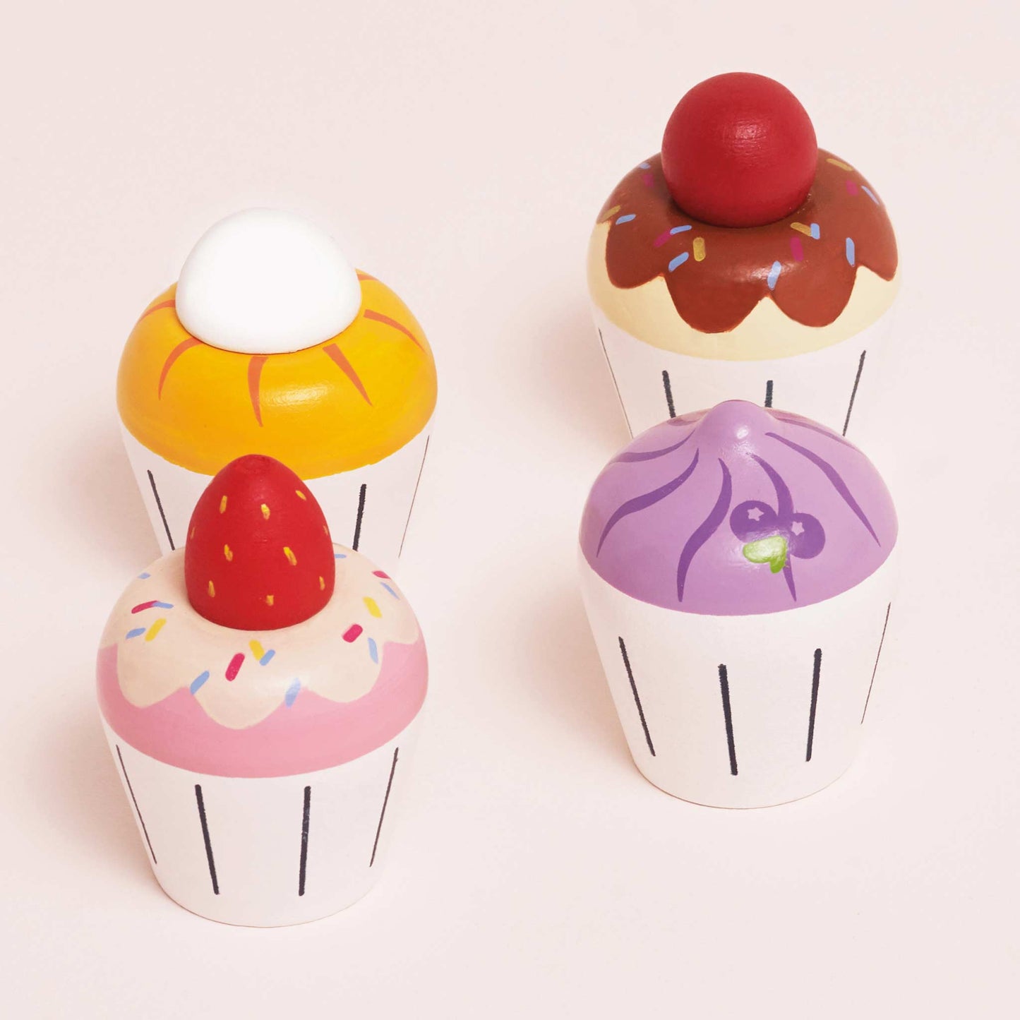 Wooden Cupcake Play Food Set - Toby Tiger UK