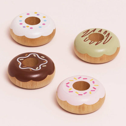 Wooden Doughnut Play Food Set - Toby Tiger UK