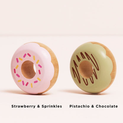 Wooden Doughnut Play Food Set - Toby Tiger UK