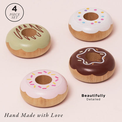 Wooden Doughnut Play Food Set - Toby Tiger UK