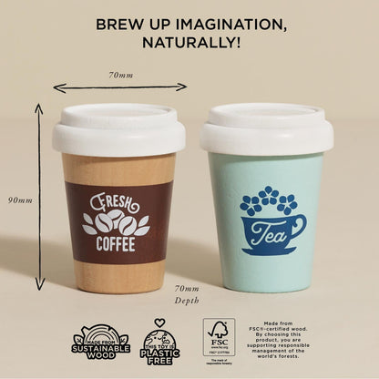 Tea & Coffee Reuseable Eco Cups - Toby Tiger UK