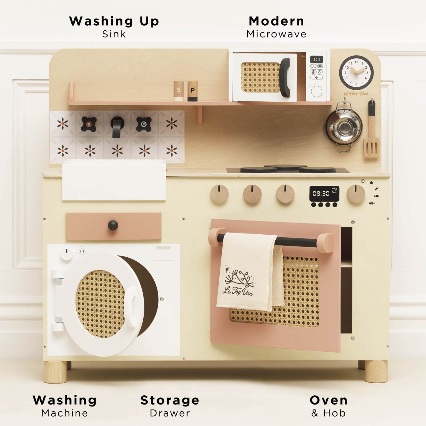 Rattan Family Wooden Play Kitchen - Toby Tiger