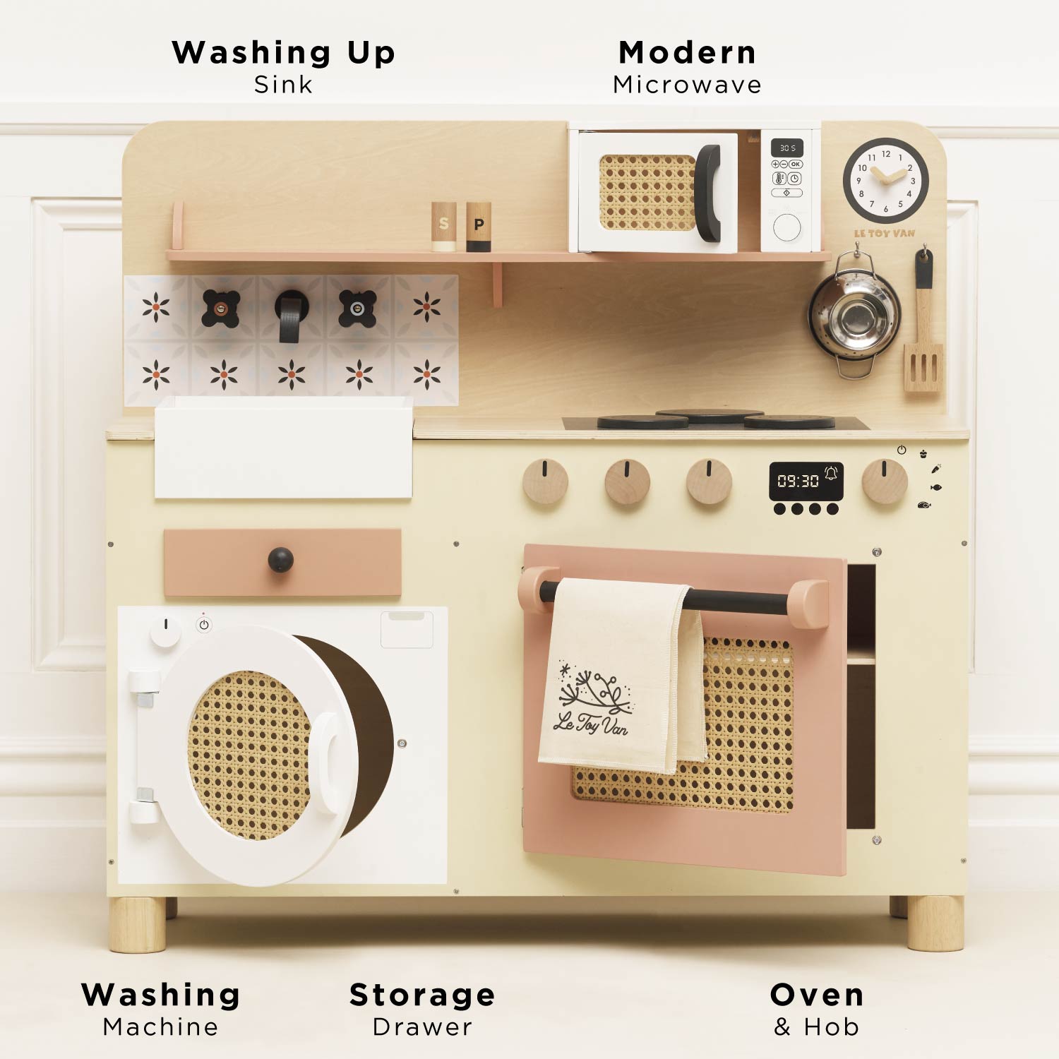 Rattan Family Wooden Play Kitchen - Toby Tiger