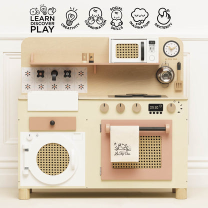 Rattan Family Wooden Play Kitchen - Toby Tiger