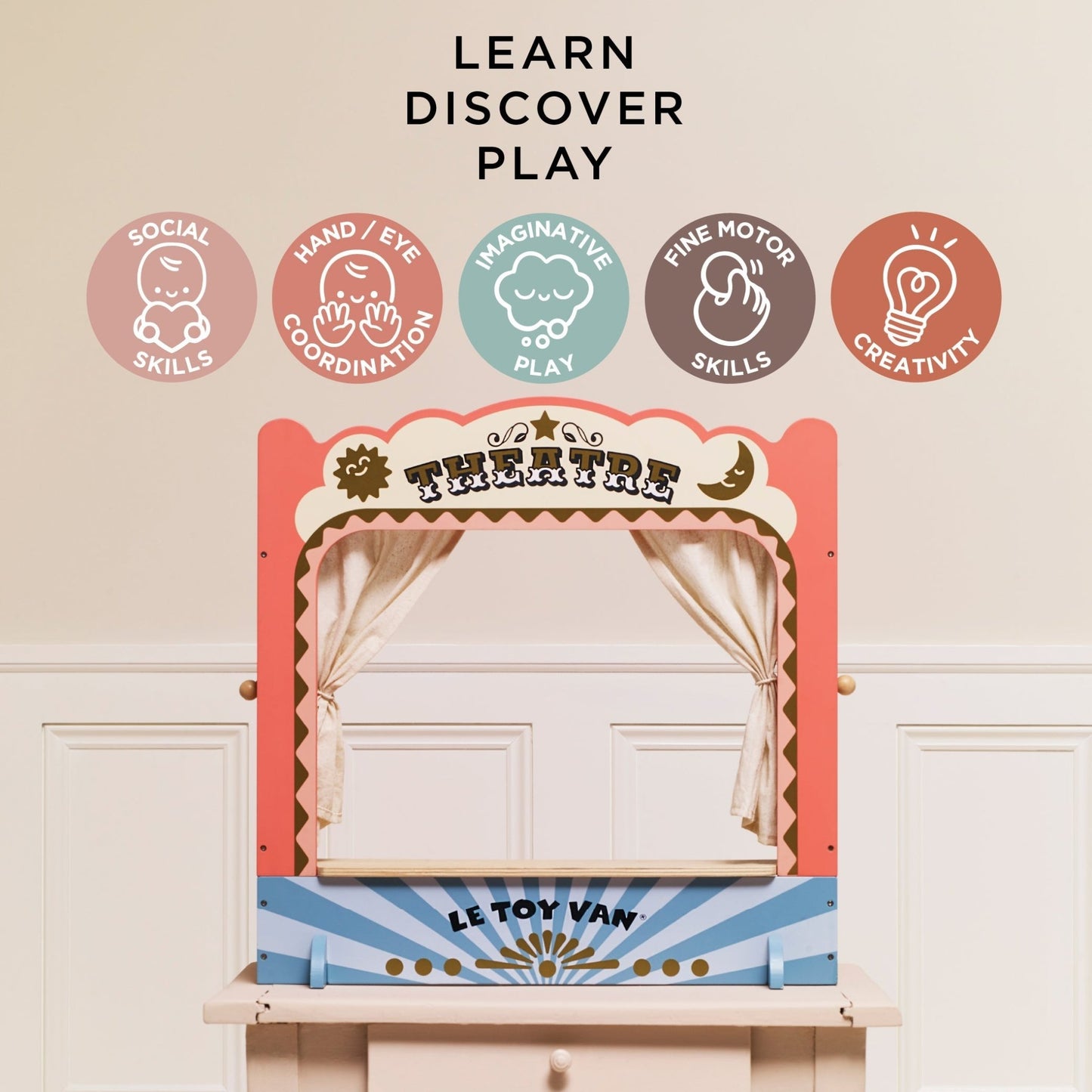 Tabletop Puppet Wooden Theatre - Toby Tiger UK