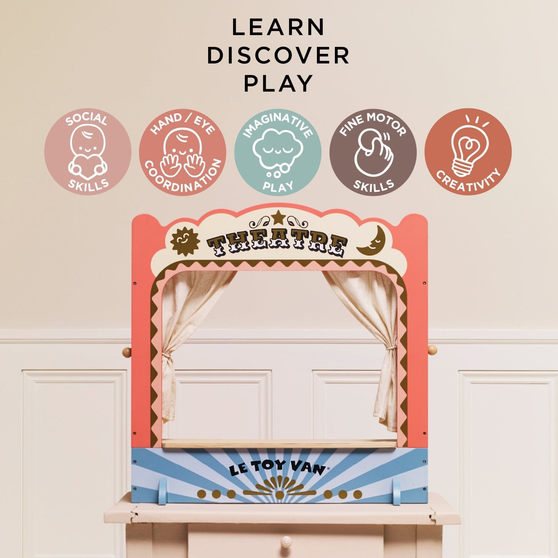 Tabletop Puppet Wooden Theatre - Toby Tiger UK