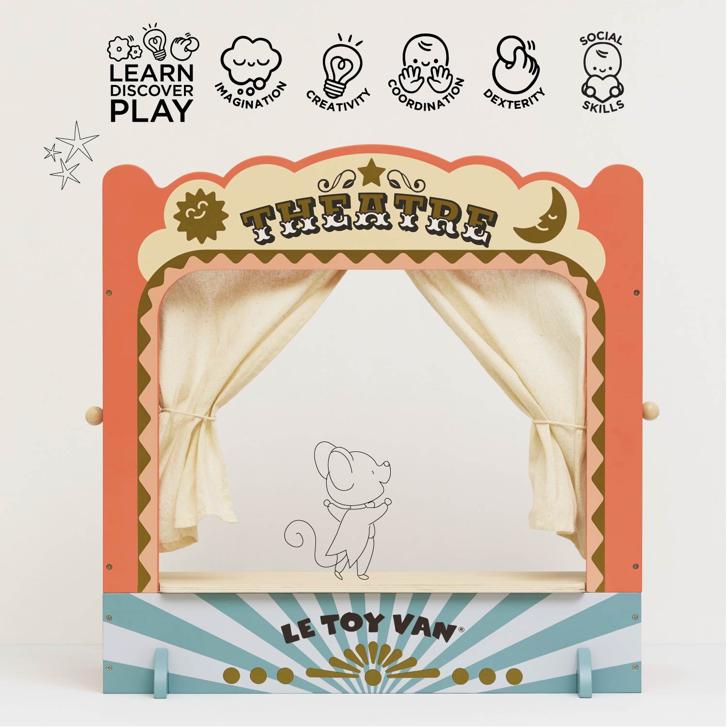Tabletop Puppet Wooden Theatre - Toby Tiger UK