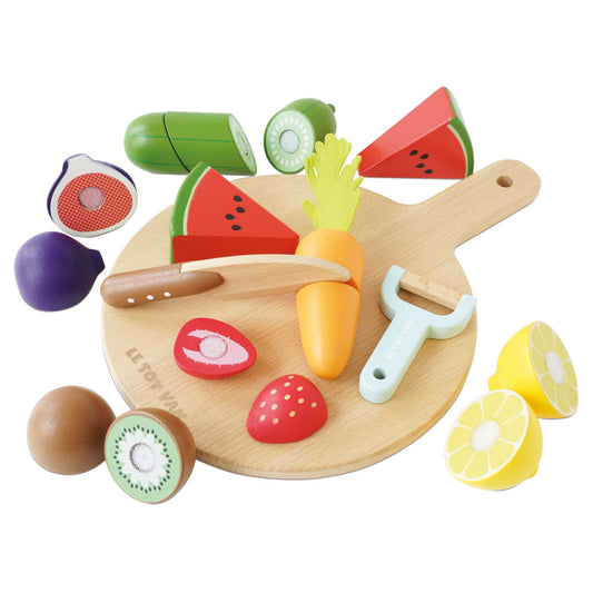 Wooden Chopping Board & Sliceable Play Food - Toby Tiger UK