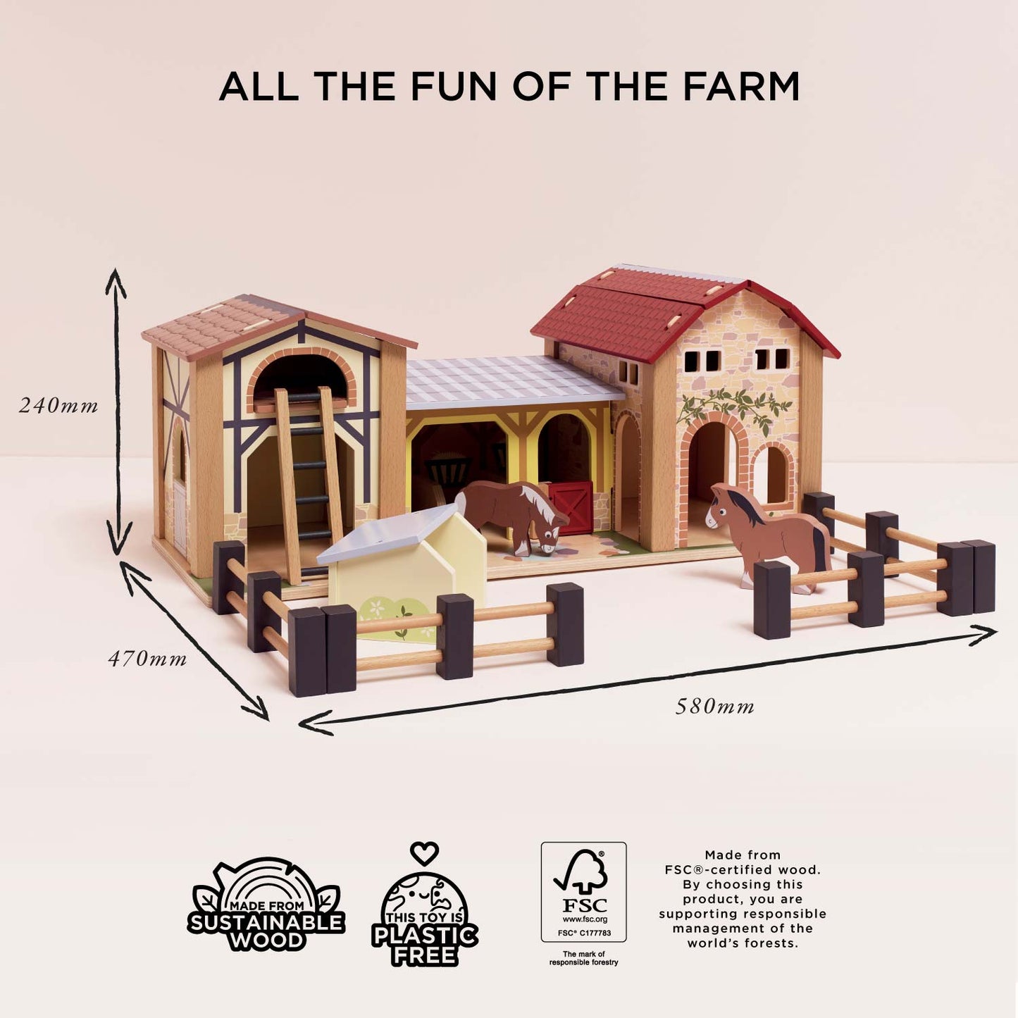 Wooden Farmyard Stables - Toby Tiger
