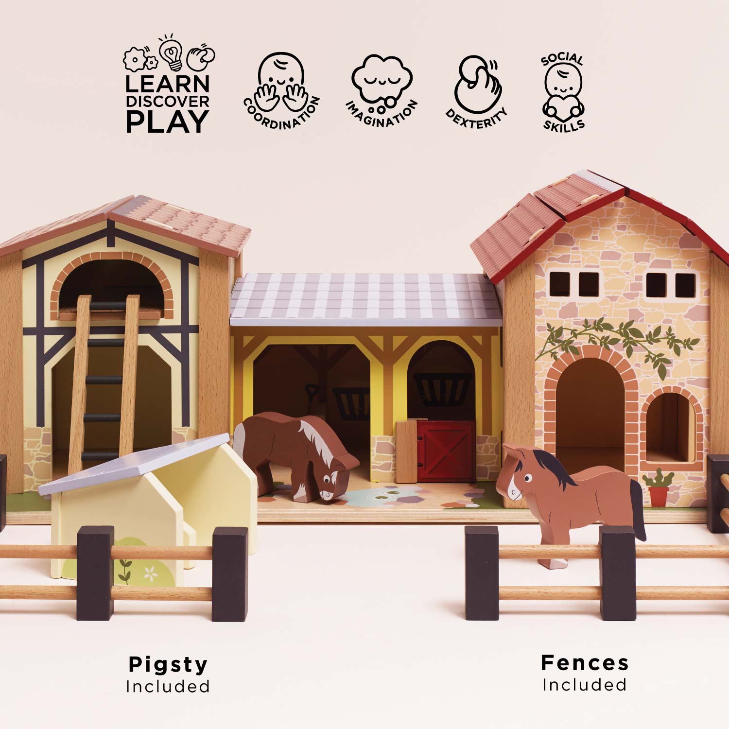 Wooden Farmyard Stables - Toby Tiger