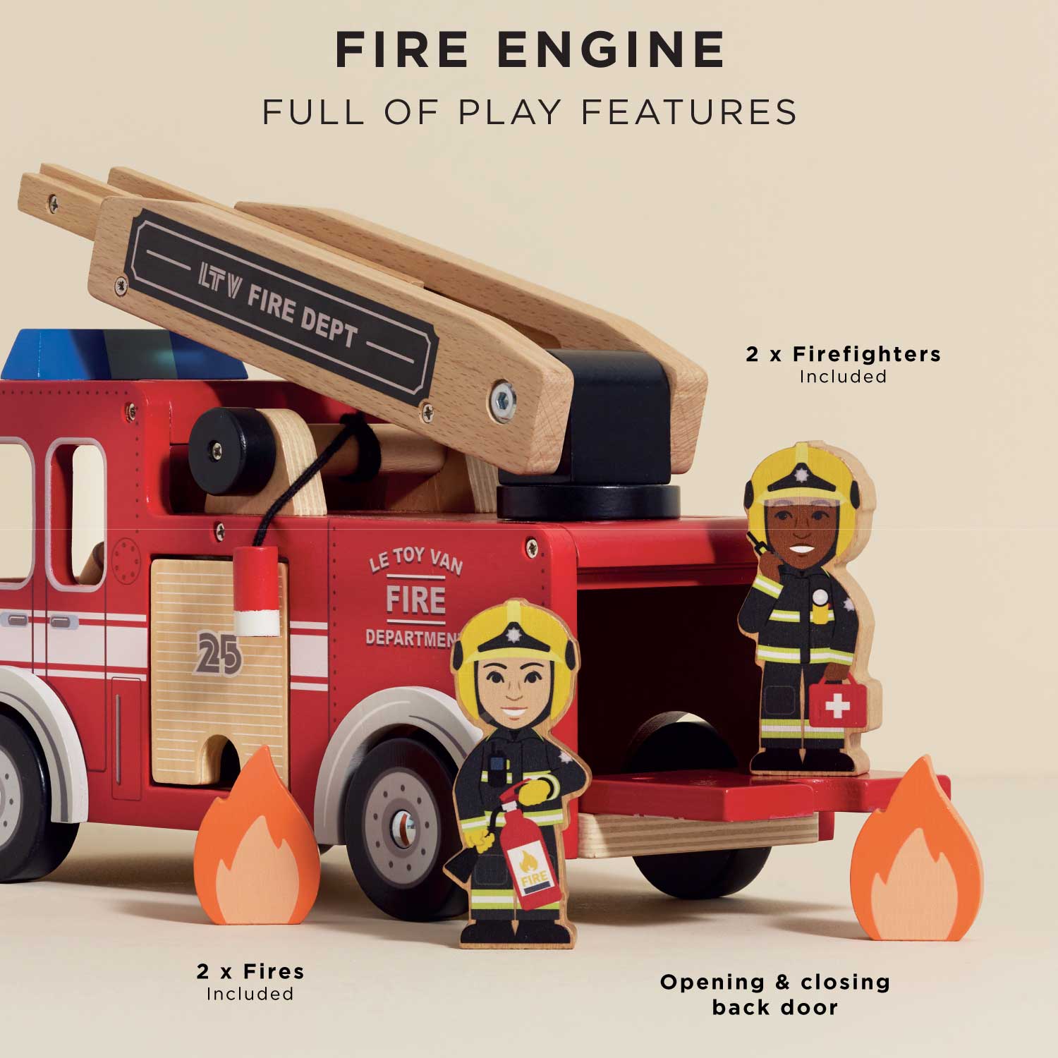 Toy Fire Engine & Characters - Toby Tiger