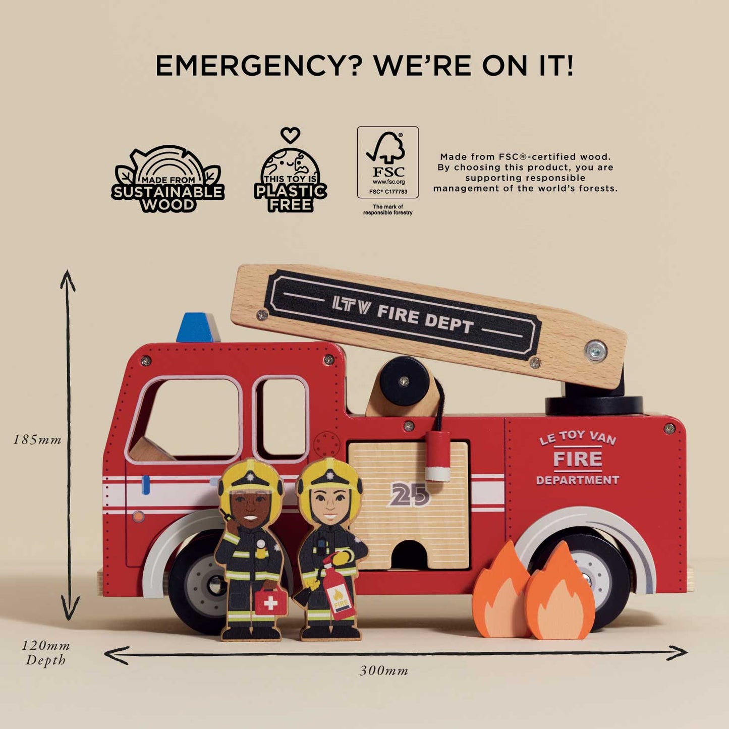 Toy Fire Engine & Characters - Toby Tiger