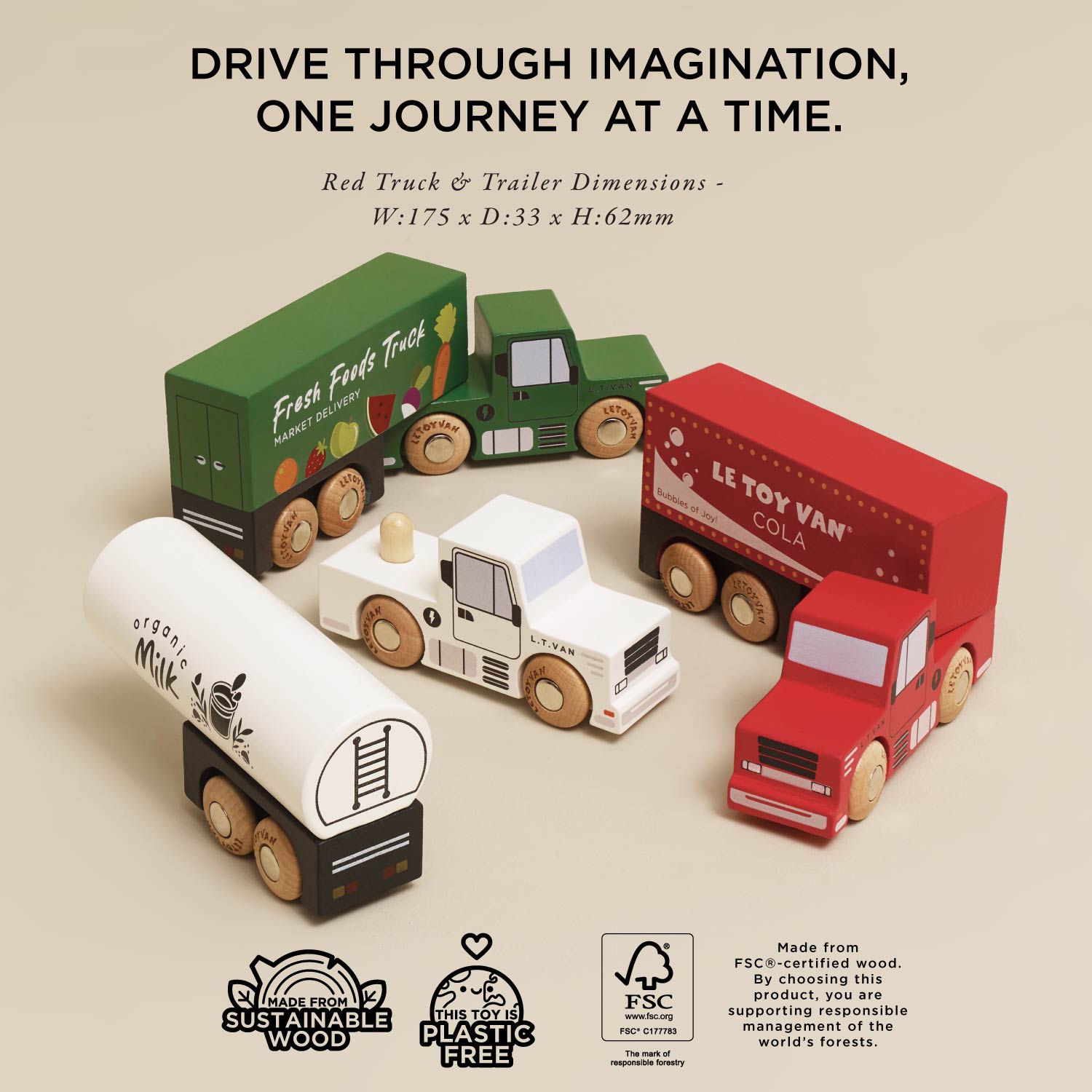 Wooden Trailer Truck Set - Toby Tiger UK