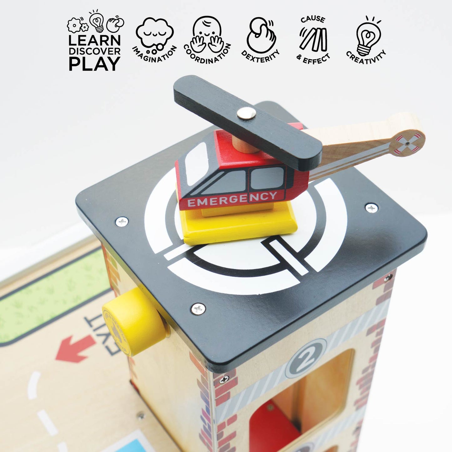 Fire & Rescue Wooden Garage - Toby Tiger