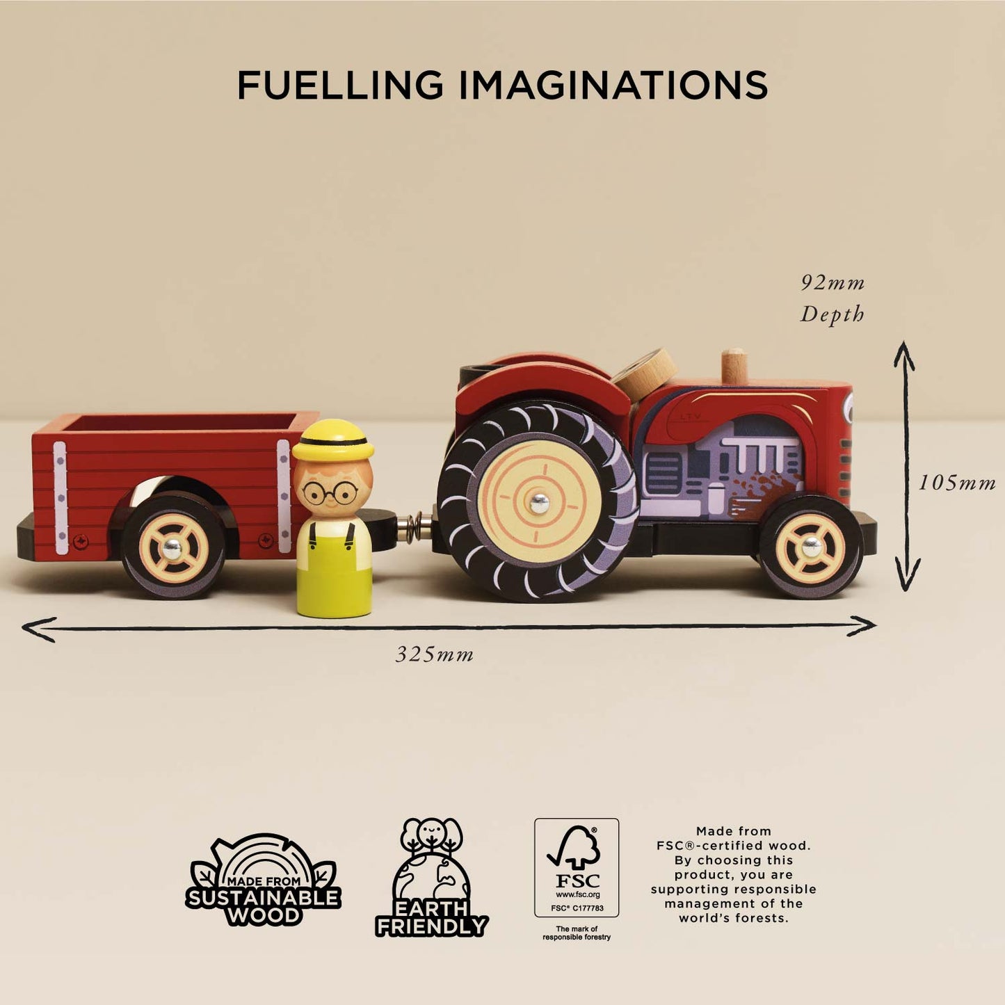 Farmyard Tractor & Trailer - Toby Tiger UK