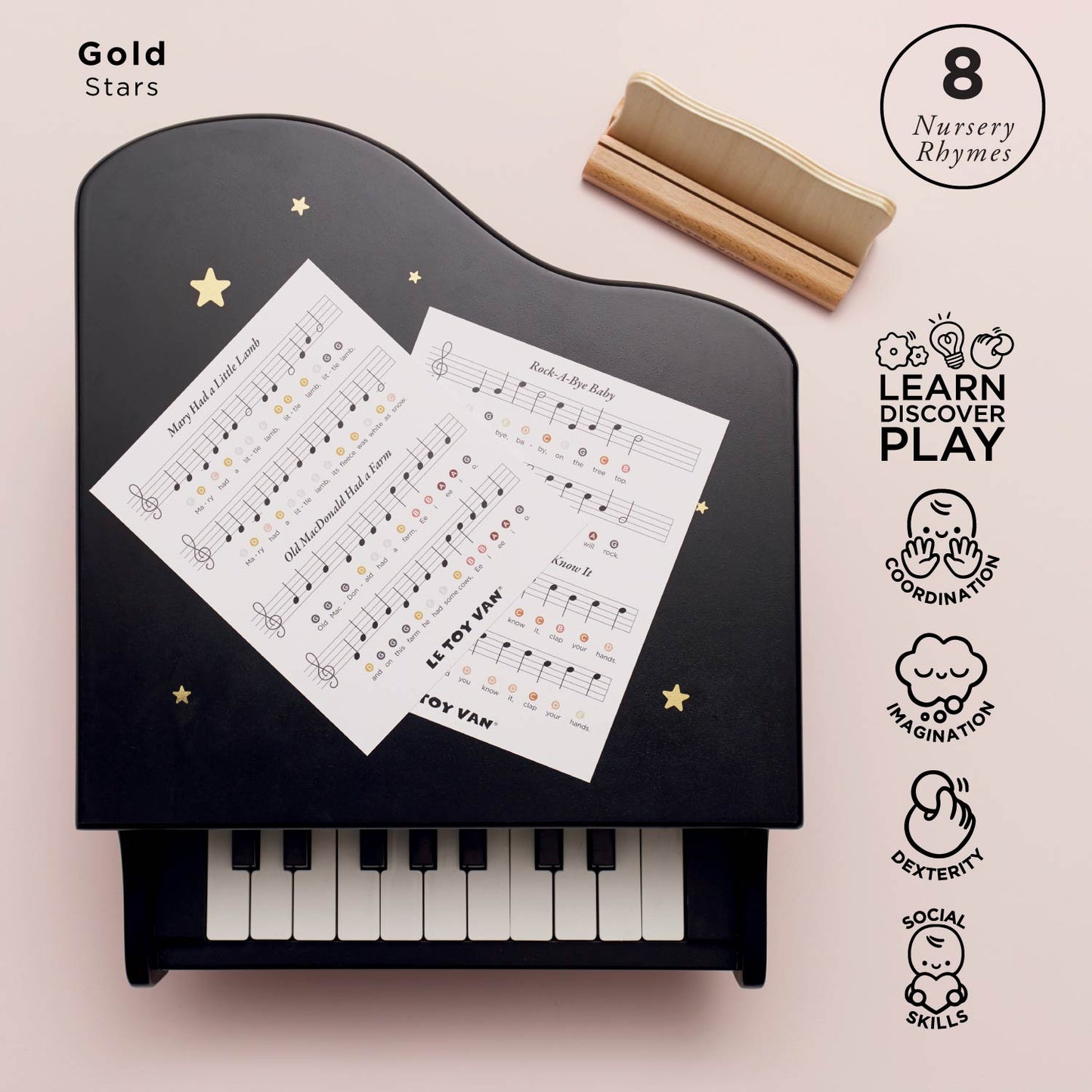 Wooden Grand Piano Toy - Toby Tiger