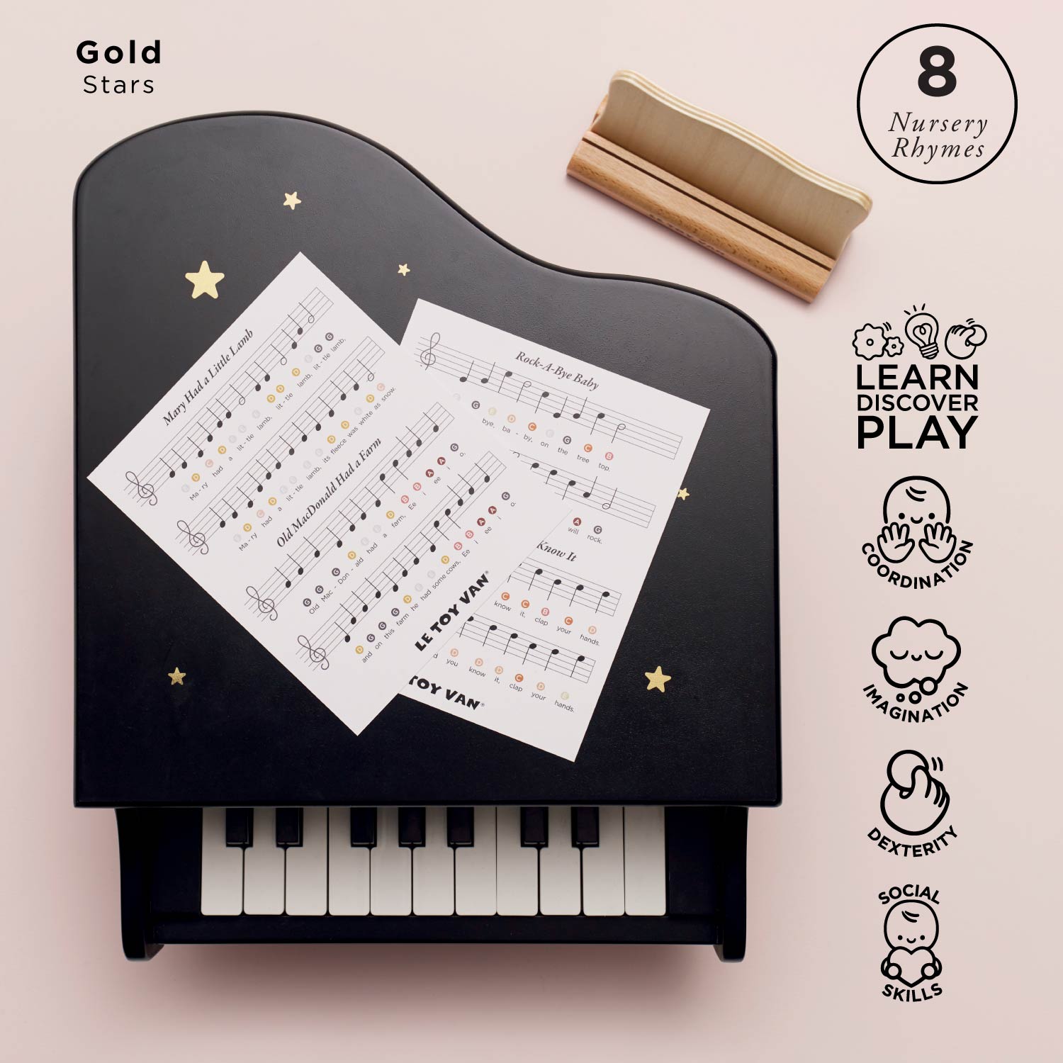 Wooden Grand Piano Toy - Toby Tiger