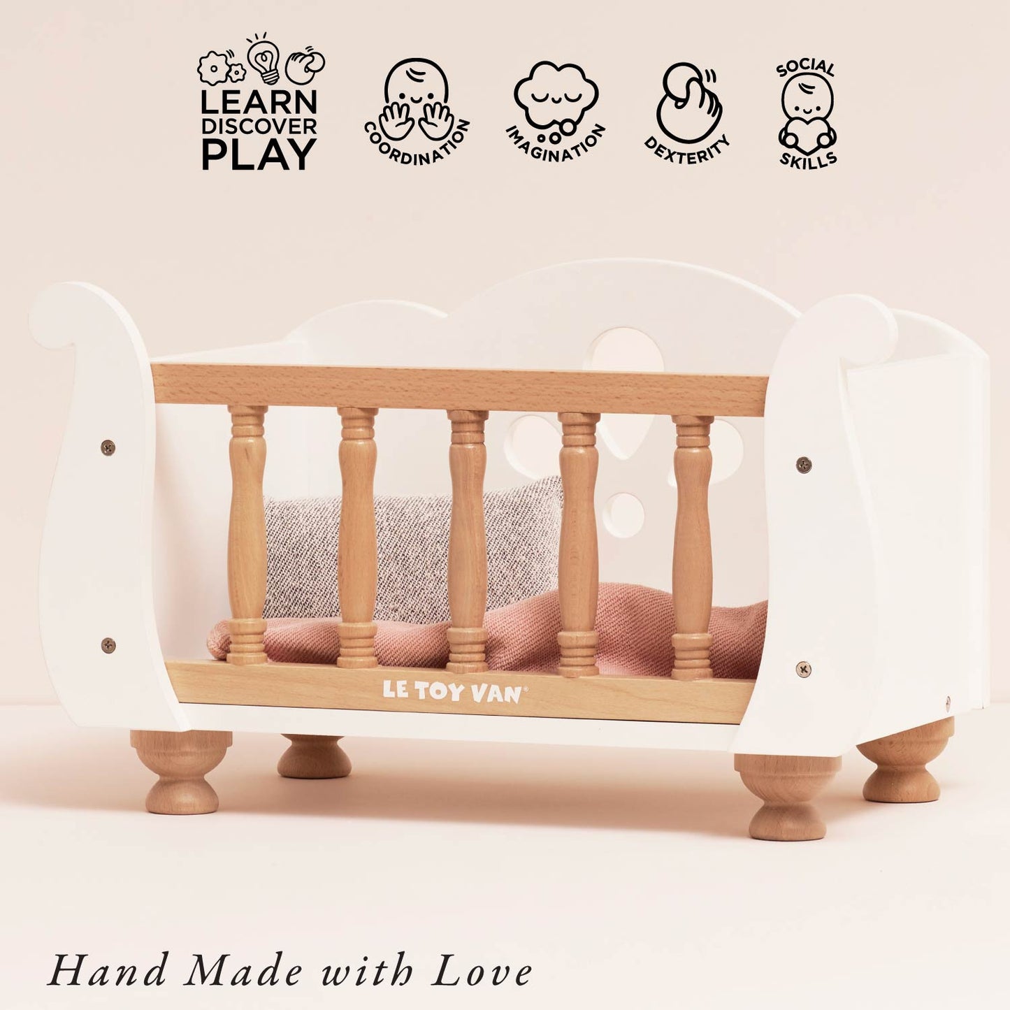 Dolls Wooden Cot - Toby Tiger