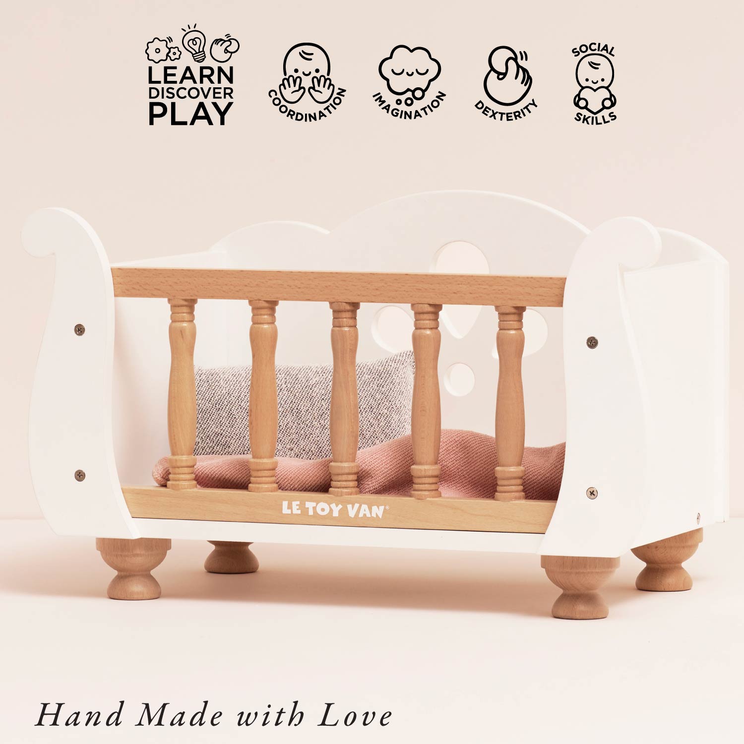 Dolls Wooden Cot - Toby Tiger