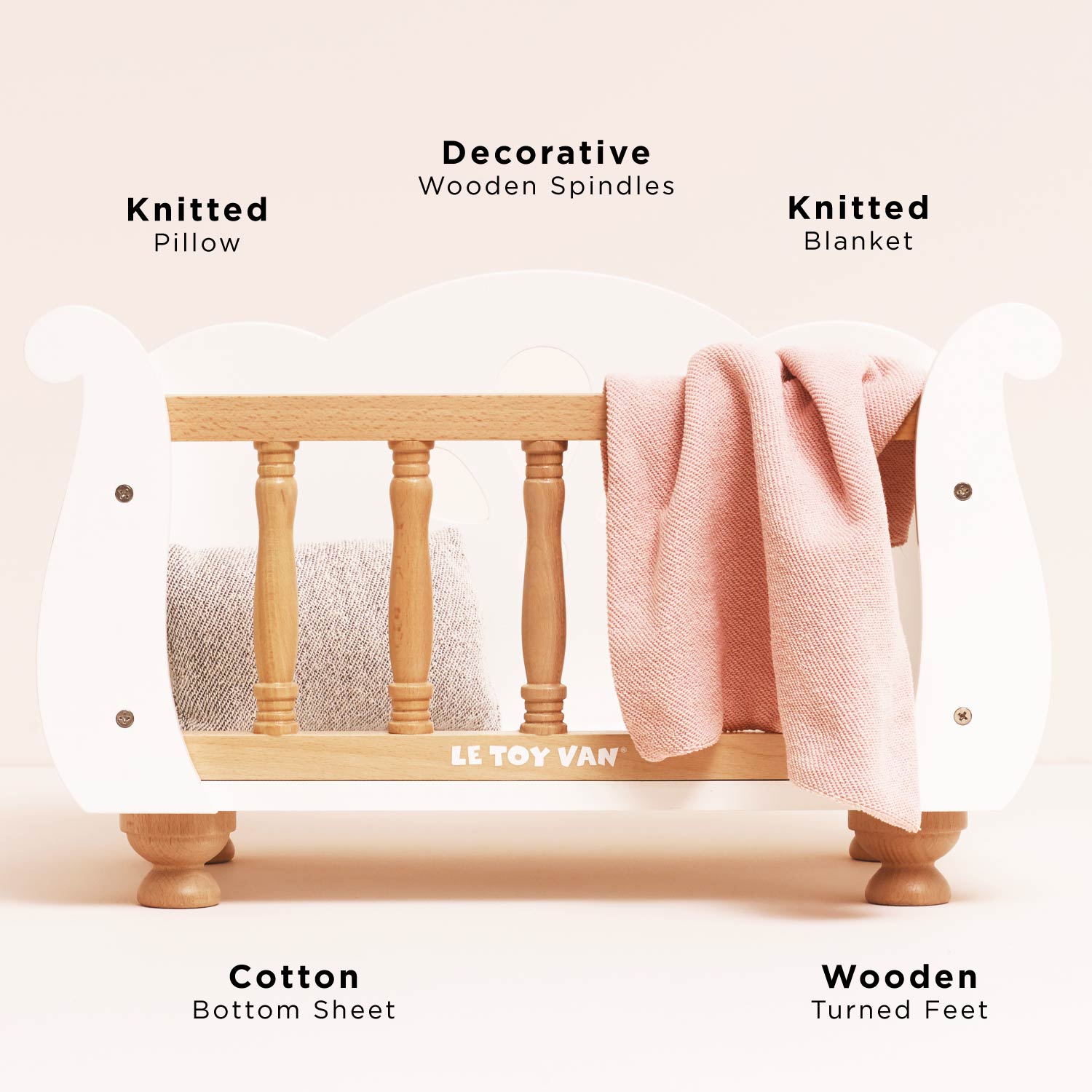 Dolls Wooden Cot - Toby Tiger UK