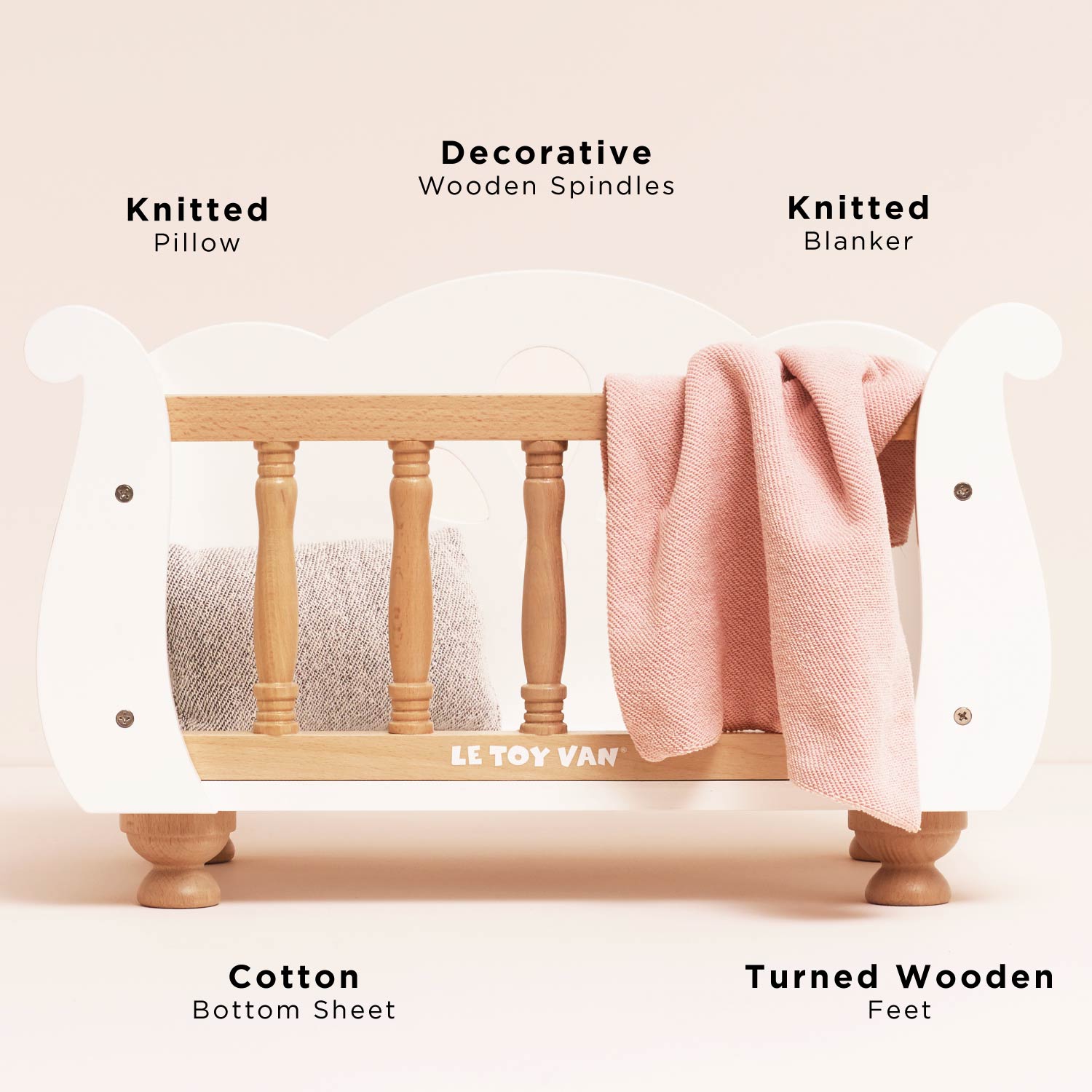 Dolls Wooden Cot - Toby Tiger