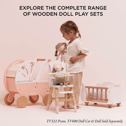 Dolls Wooden High Chair - Toby Tiger