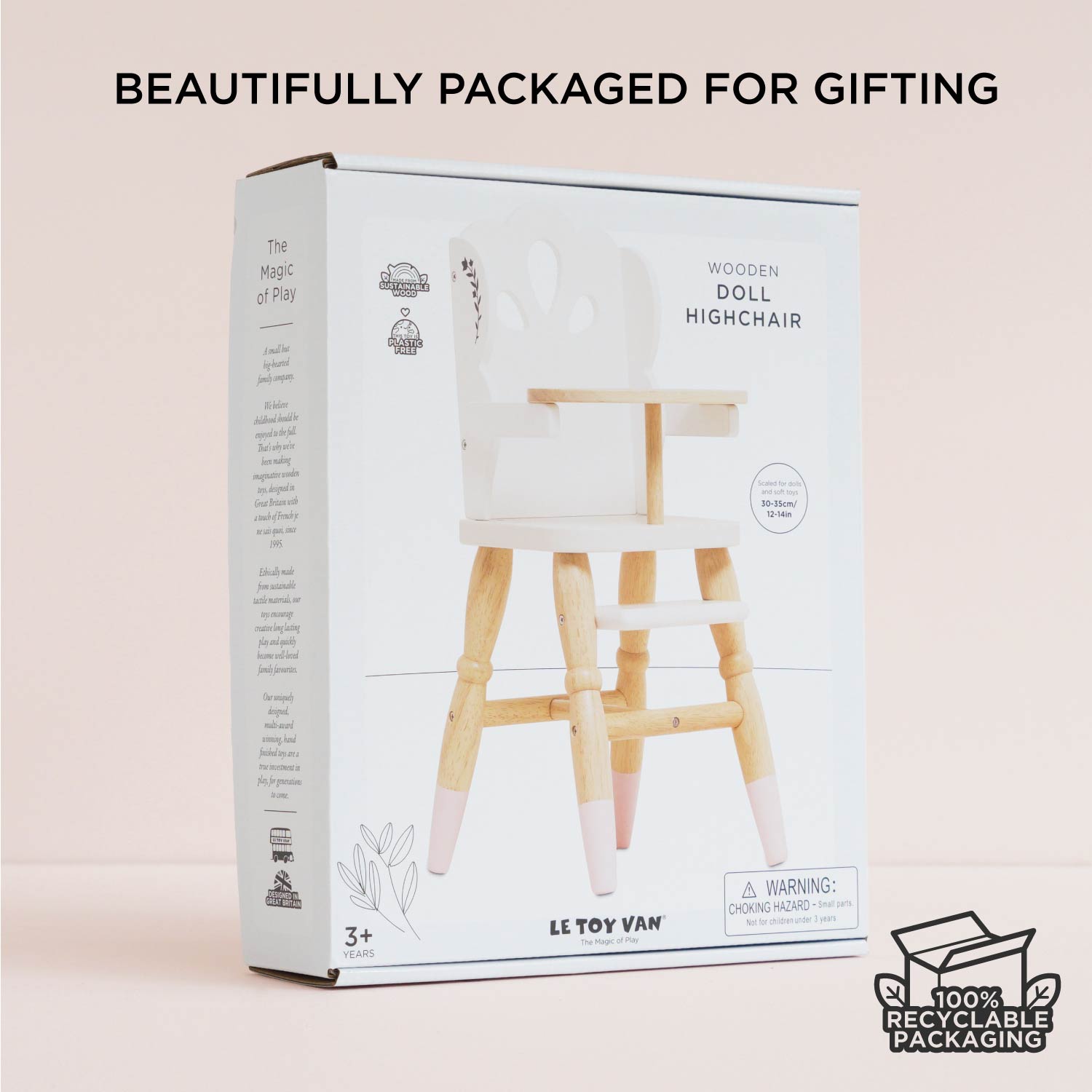 Dolls Wooden High Chair - Toby Tiger