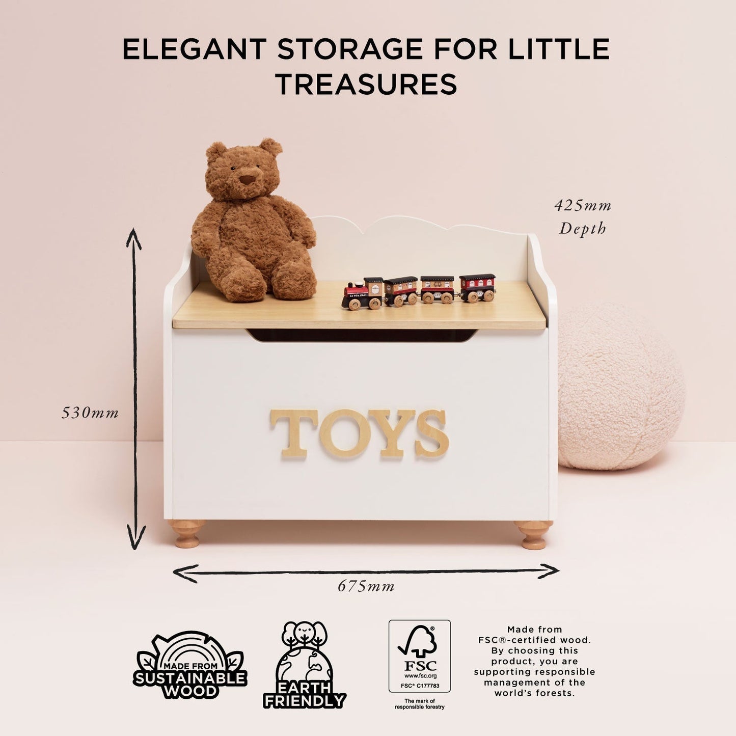 Classic Wooden Toy Chest - Toby Tiger