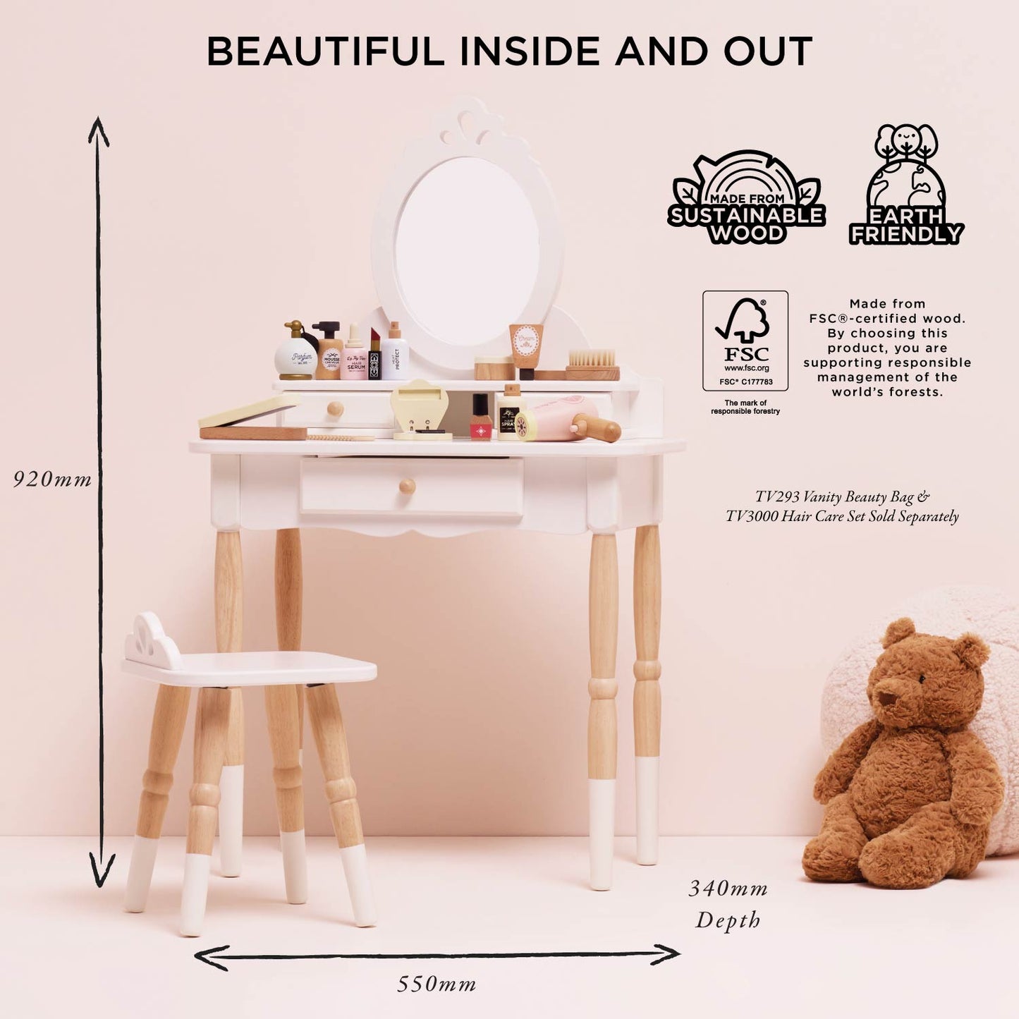 Dressing-up Vanity Table & Stool - Toby Tiger UK