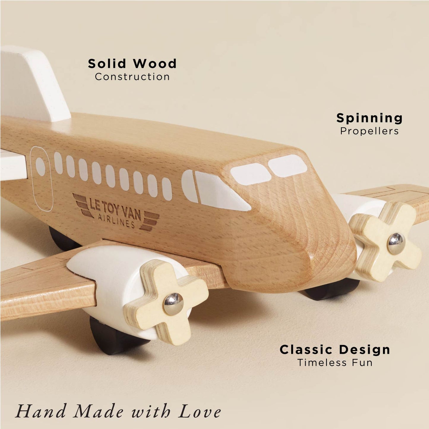 Wooden Toy Plane - Toby Tiger UK