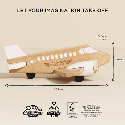 Wooden Toy Plane - Toby Tiger UK
