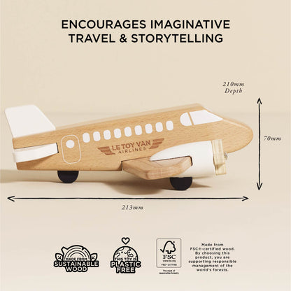 Wooden Toy Plane - Toby Tiger UK