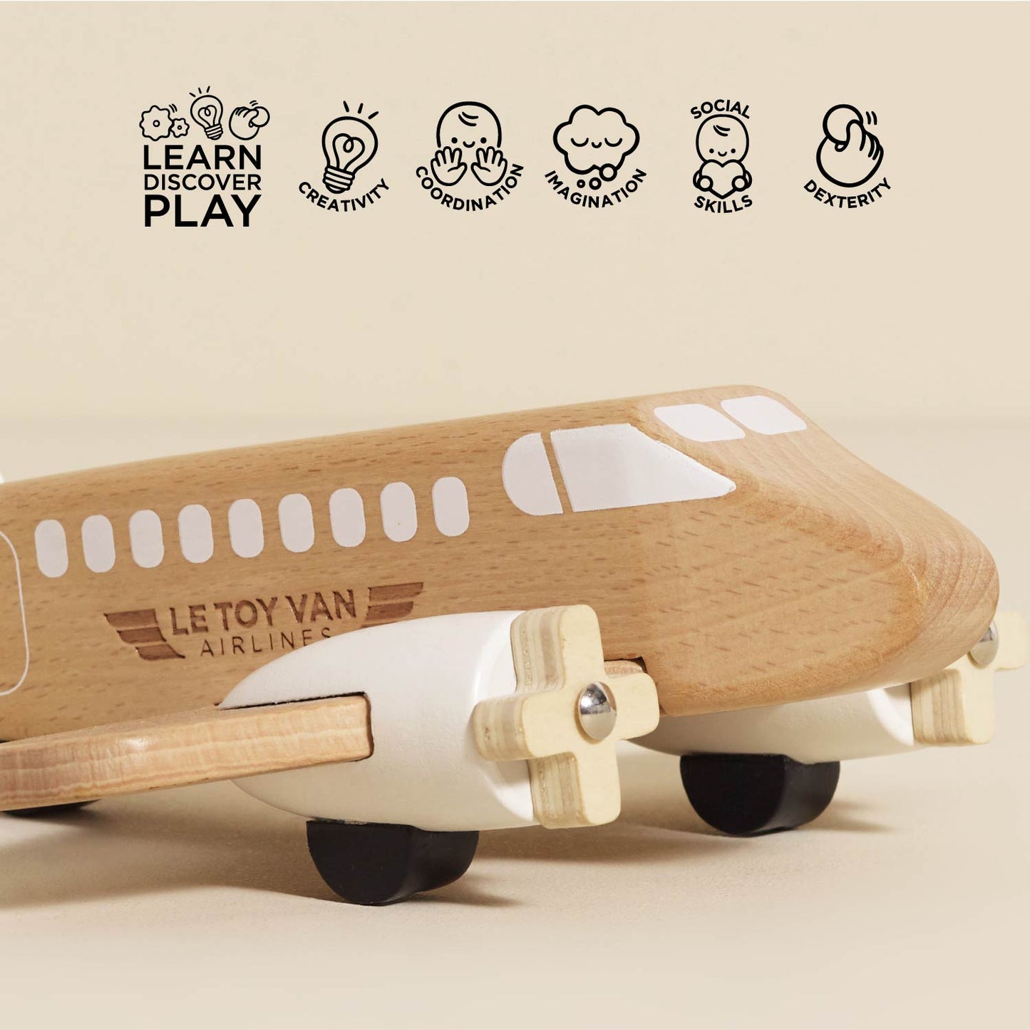 Wooden Toy Plane - Toby Tiger UK