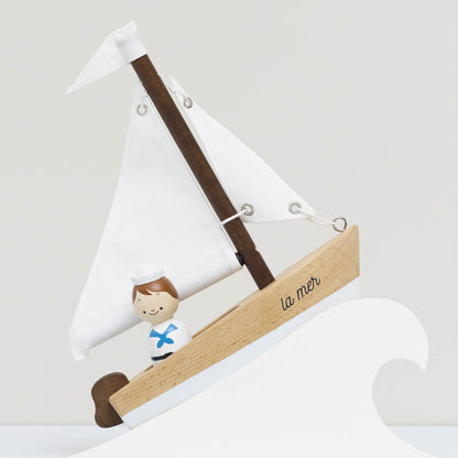 Wooden Sailing Boat & Captain - Toby Tiger UK