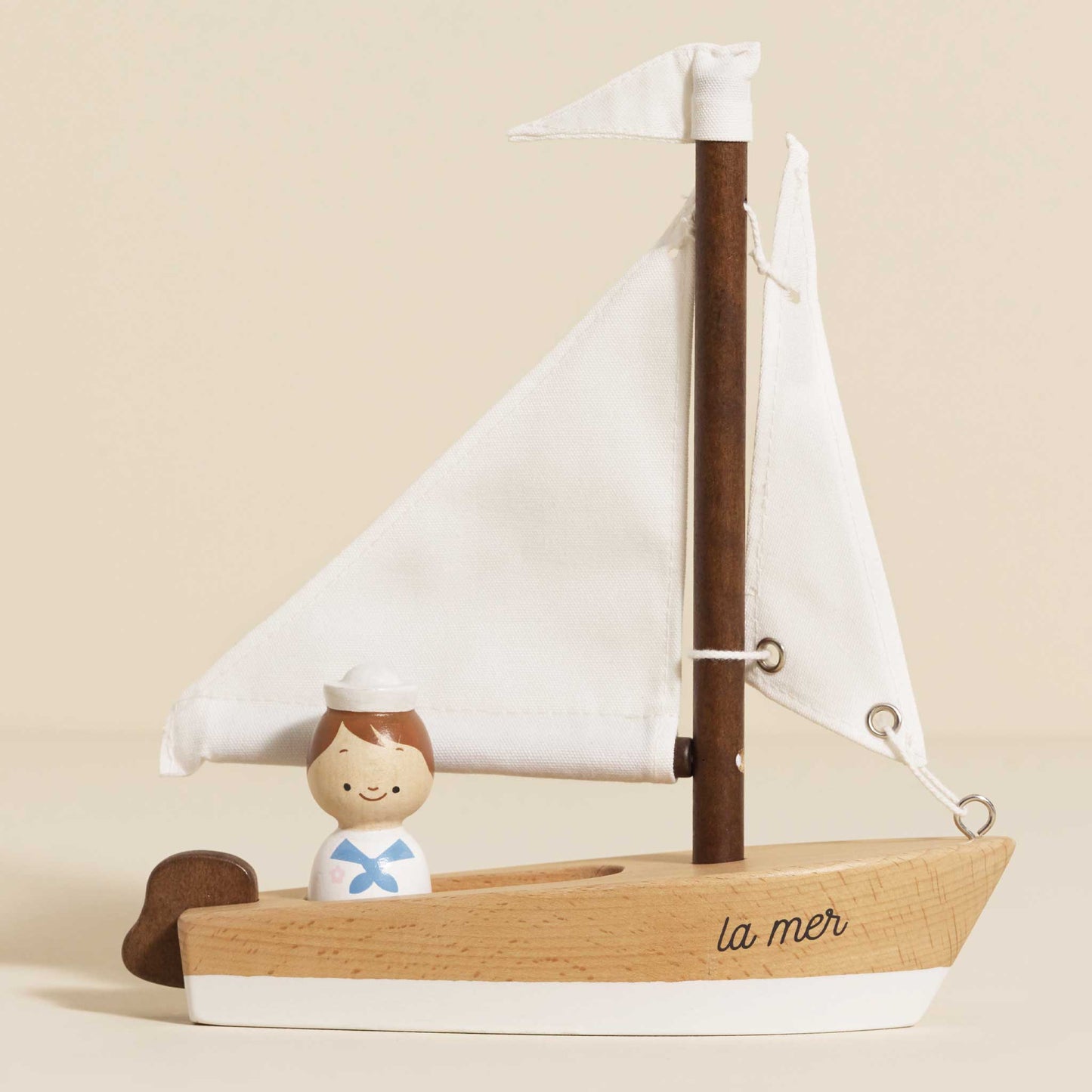 Wooden Sailing Boat & Captain - Toby Tiger UK