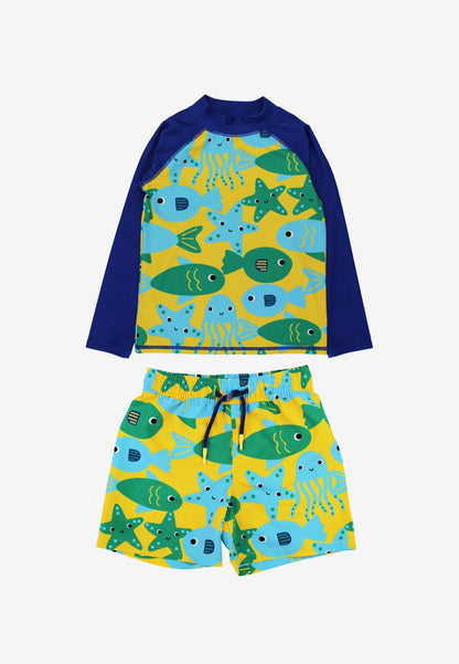 Under The Sea Print Rash Vest & Swim Shorts Bundle - Toby Tiger