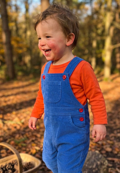 Organic Blue Corduroy Dungarees
