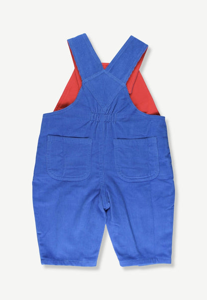 Organic Blue Corduroy Dungarees - Toby Tiger UK