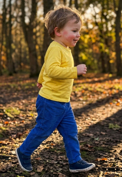 Organic Blue Corduroy Trousers
