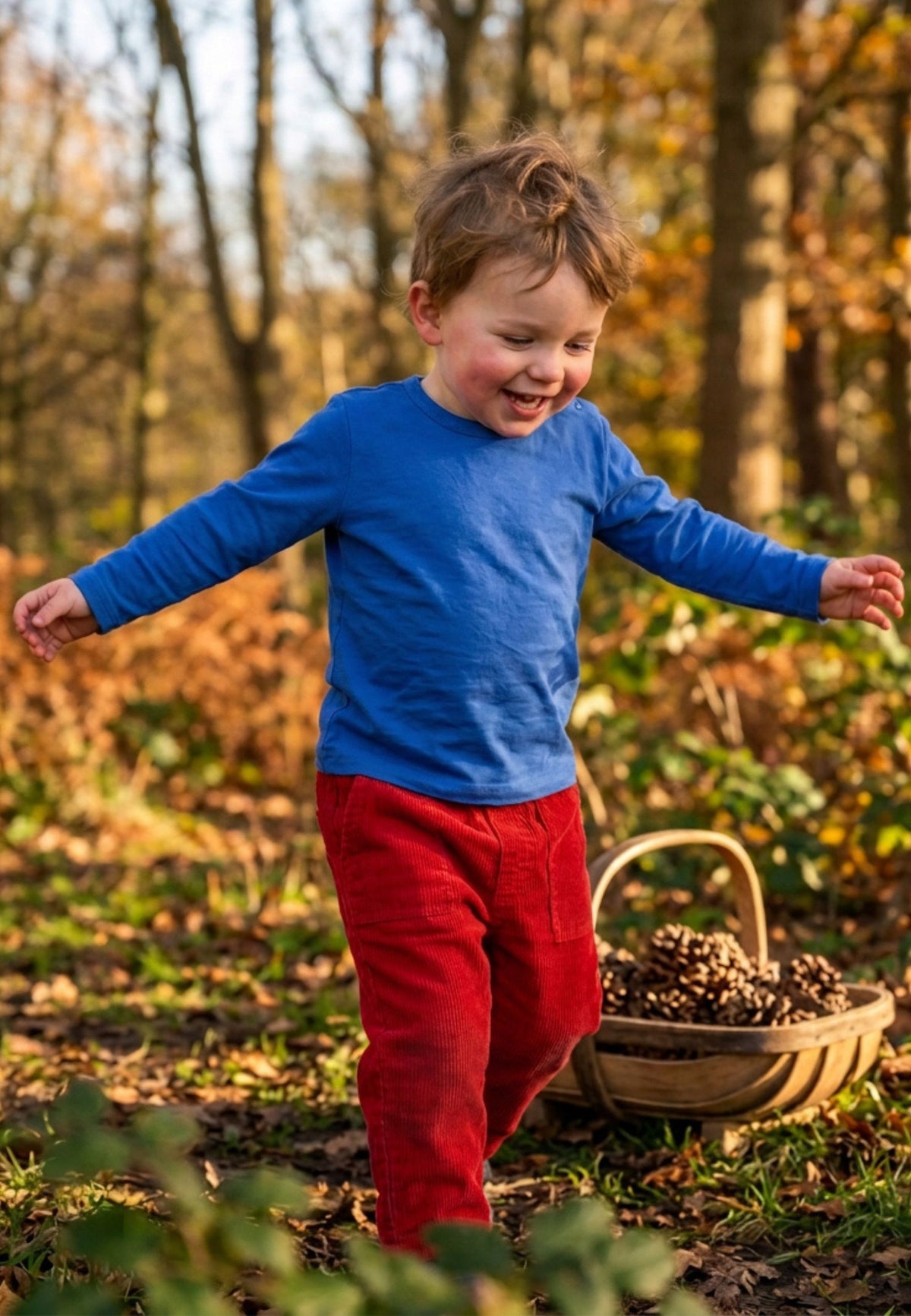 Organic Red Corduroy Trousers