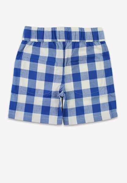 Organic Blue Gingham Woven Shorts - Toby Tiger