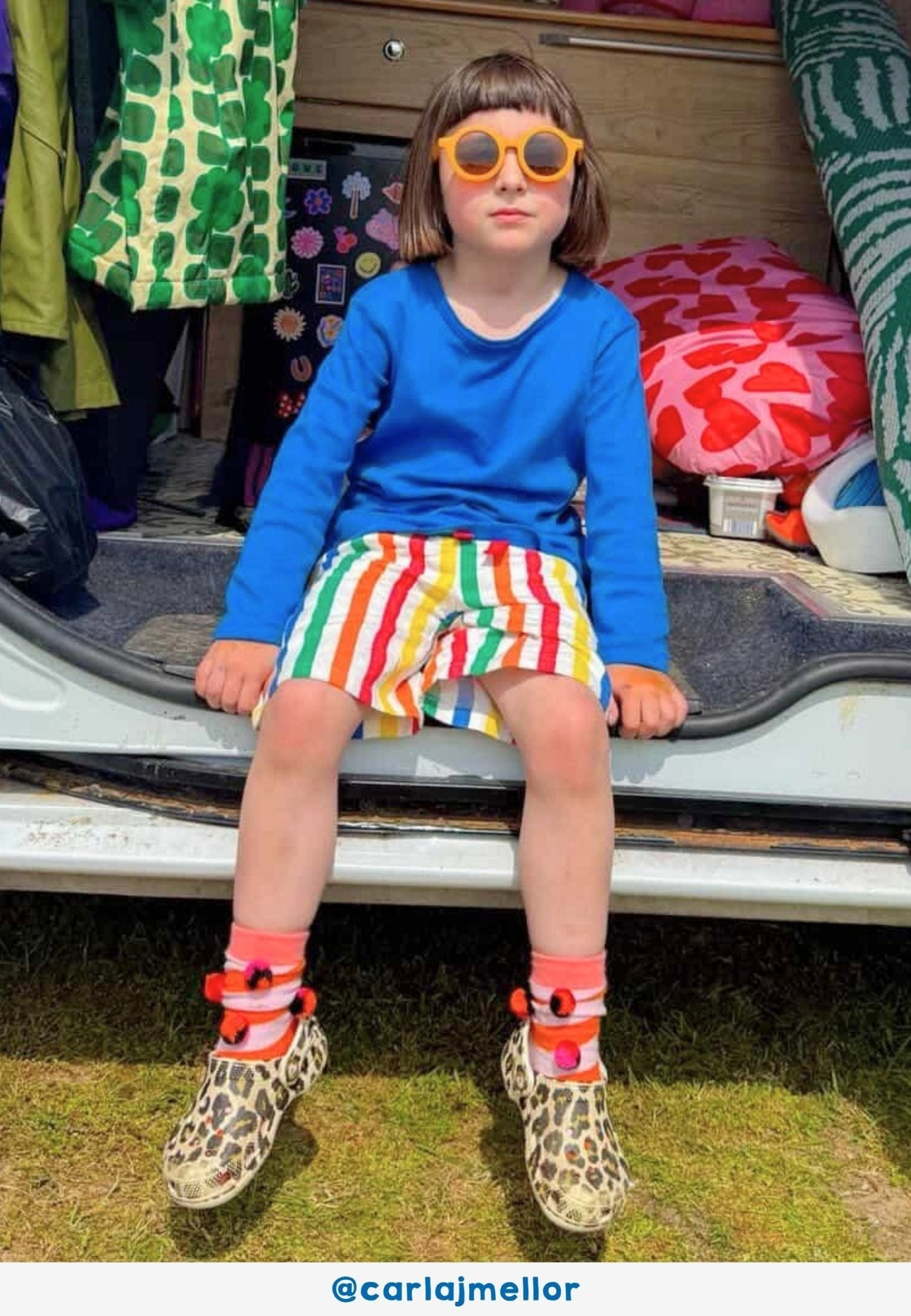 Organic Happy Stripe Woven Shorts - Toby Tiger